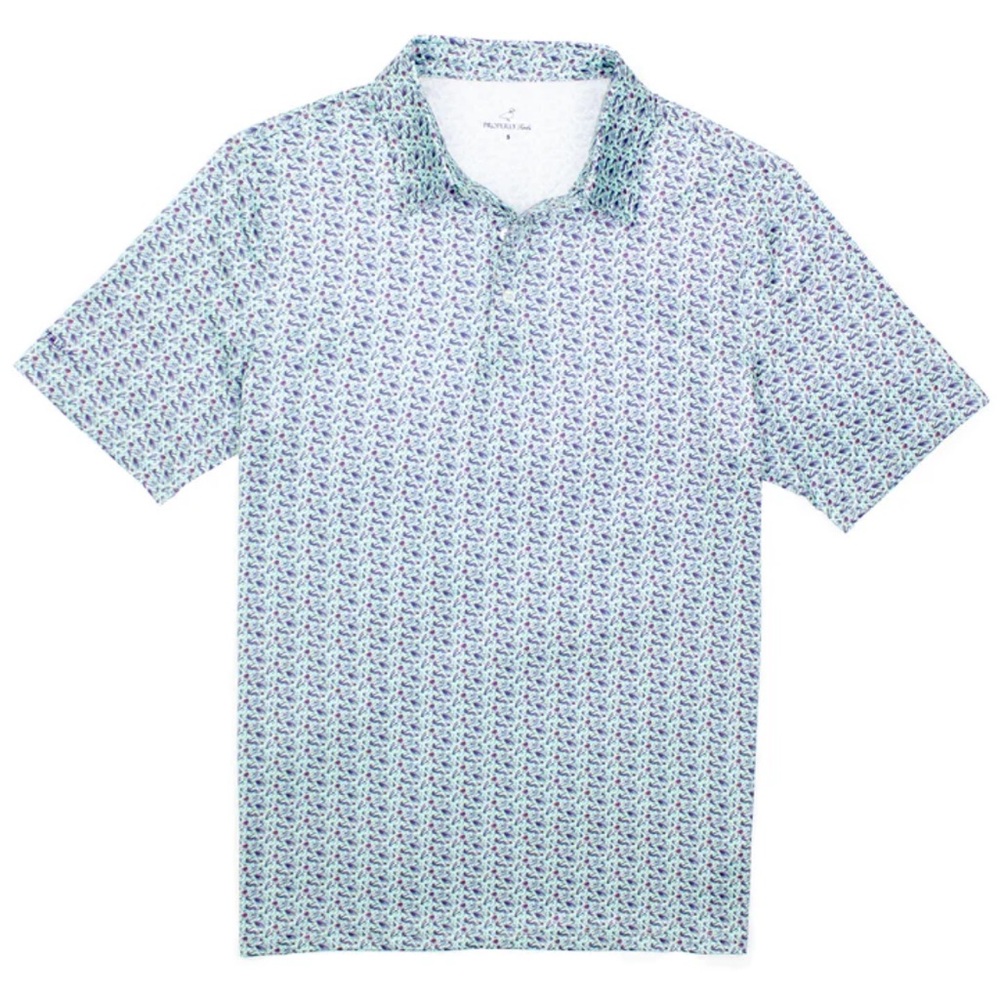 Properly Tied Blue Patterned Polo for Kids (YS)